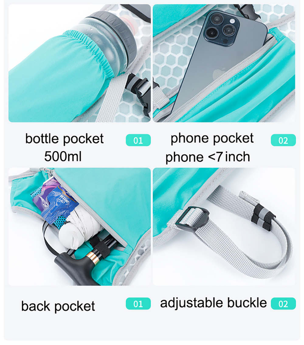 Running Gear Hydration - Lightweight Running Vest Phone Holder with