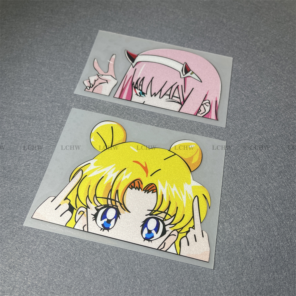 Blister Plaster Sport - Anime Girl Finger Gesture Stickers Motocross
