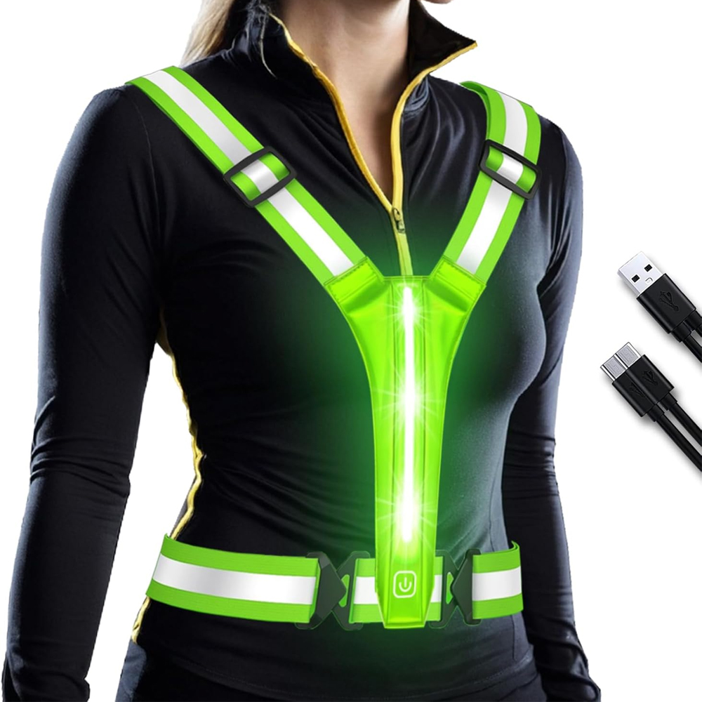 Reflective Running Gear Vest - LED Reflective Vest Running Gear Light