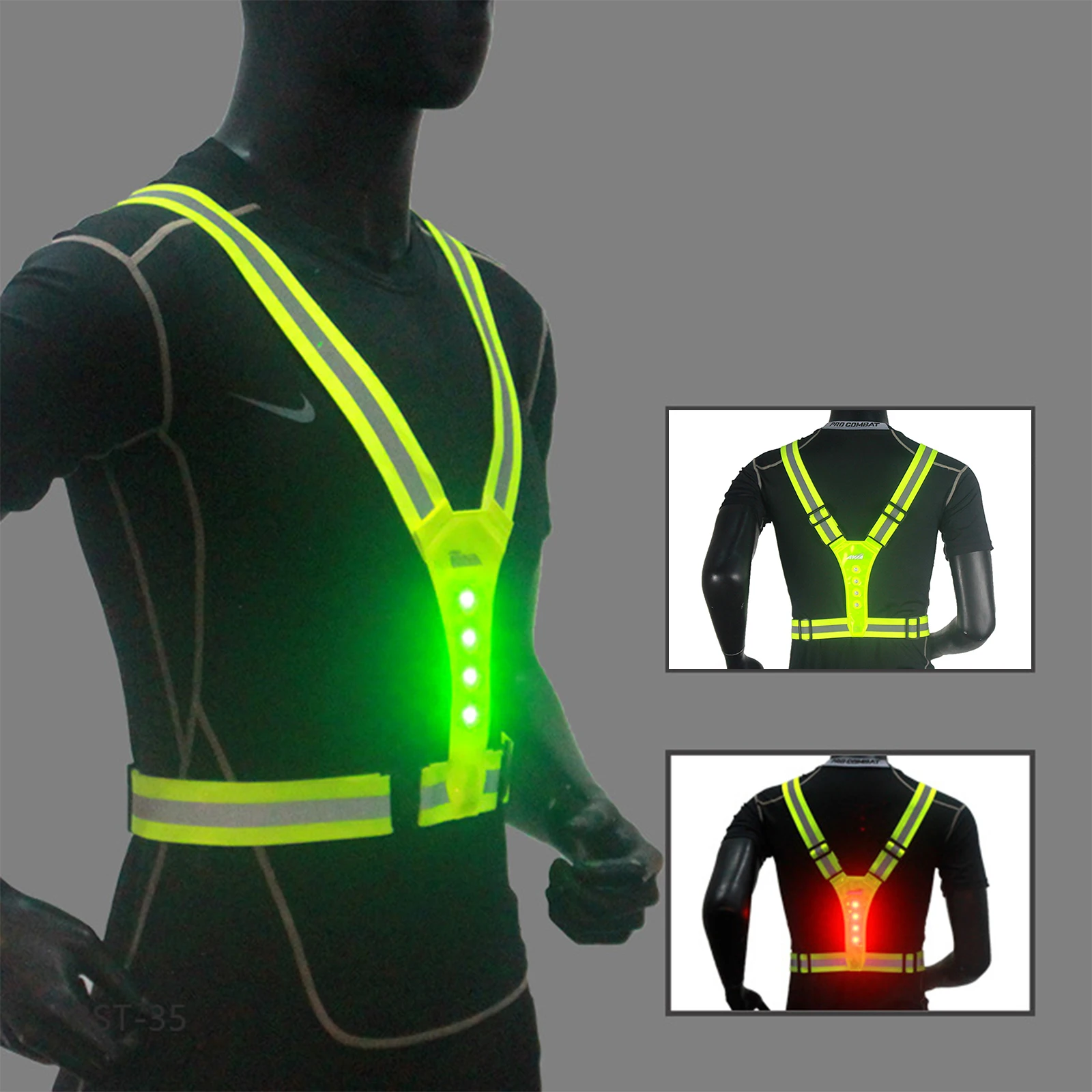 LED Reflective Running Vest, S - Reflective Running Gear Vest ulasan dan harga