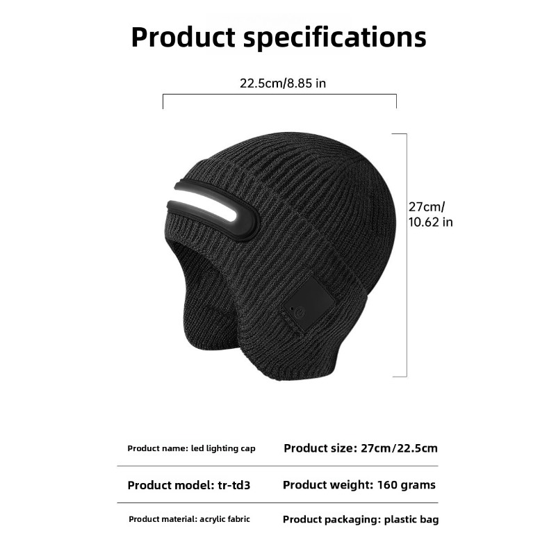 LED Headlamp Winter Hat Outdoo - Running Gear Cold Weather ulasan dan harga