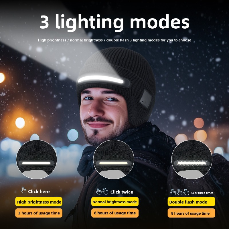 LED Headlamp Winter Hat Outdoo - Running Gear Cold Weather ulasan dan harga