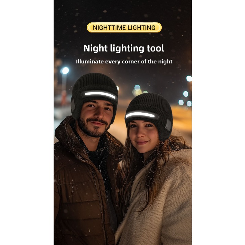 LED Headlamp Winter Hat Outdoo - Running Gear Cold Weather ulasan dan harga