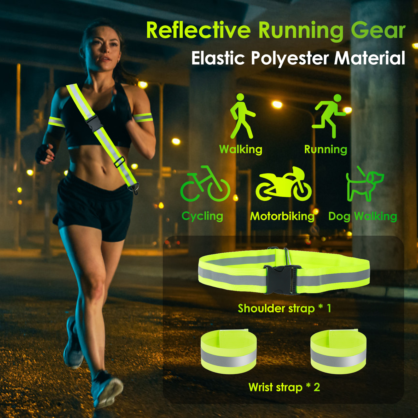 3pcs Reflective Sash for Walki - Reflective Running Gear Vest ulasan dan harga