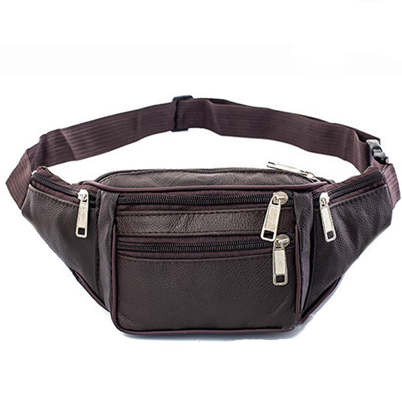 Leather Men Waist Chest Bag Th - Running Gear Belt ulasan dan harga