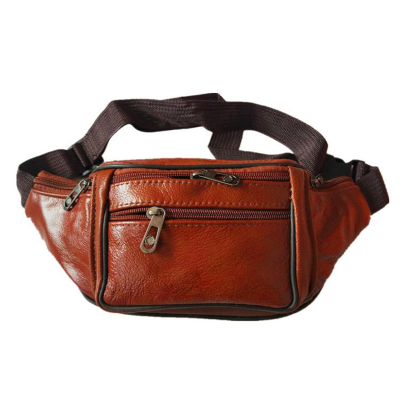 Leather Men Waist Chest Bag Th - Running Gear Belt ulasan dan harga