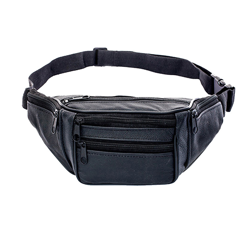 Leather Men Waist Chest Bag Th - Running Gear Belt ulasan dan harga